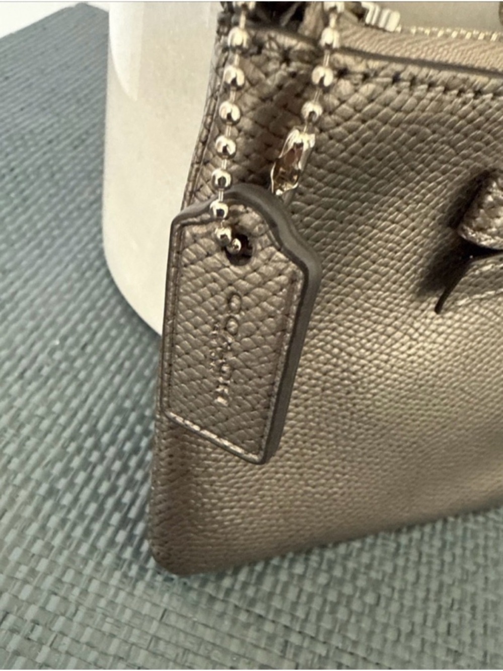 COACH Metallic Silver Leather Wristlet - Picture 6 of 12